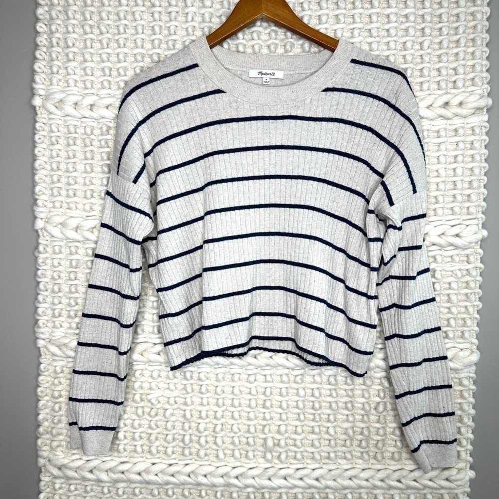 Madewell No Strings Attached Striped Crewneck Swe… - image 2